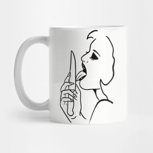 Girl with knife Mug